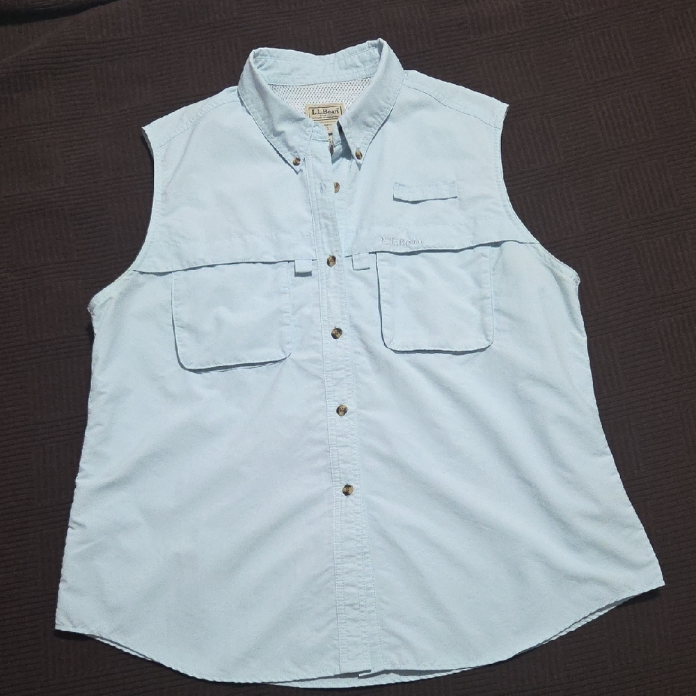 LLBean Fishing Button Down Tank - Size XL